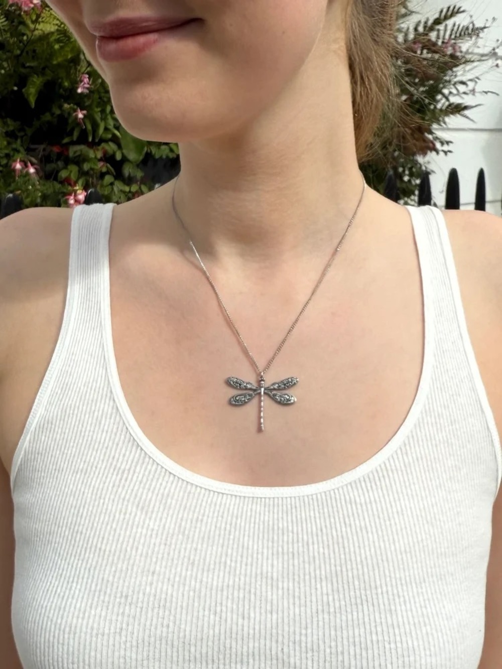 Brandy melville Silver Dragonfly Pendant Necklace